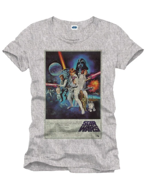 Tee-Shirt Femme Noir Logo Distres Star Wars