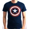 Tee-Shirt Noir Logo Shield Captain America