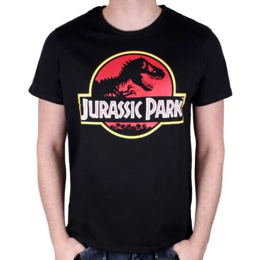 Tee-Shirt Jurassic Park Kaki Logo Vintage