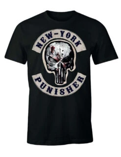 Tee-Shirt Noir Skull Rouge Punisher